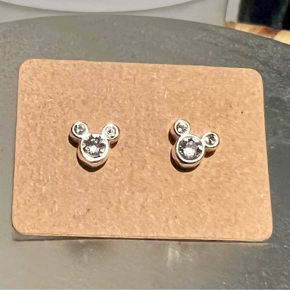 FINAL SALE Silver Mickey Mouse Earrings